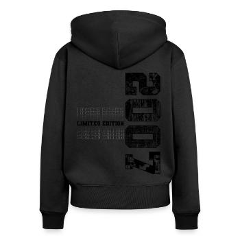 Édition limitée 2007 Année de naissance 2007 Anniversaire - Sweat à capuche zippé Premium bio Femme - noir - Dos - Julia (174cm)