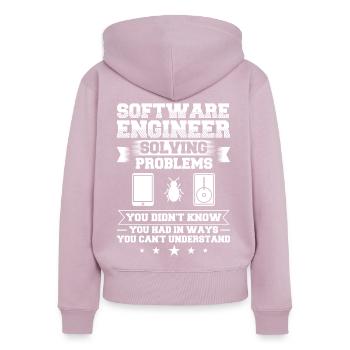 Software Engineering Software Engineering Engineer - Women's Premium Organic Zip Hoodie - dusky pink - Back - Julia (174cm)