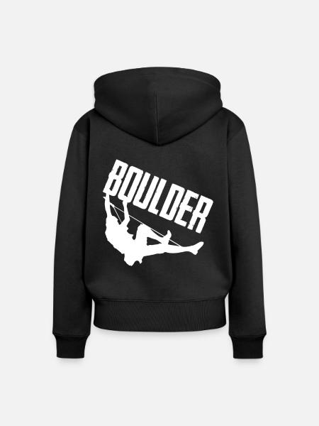 Bouldern Bergsteiger Kletterwand Klettern - Frauen Premium Bio Zip Hoodie - Schwarz