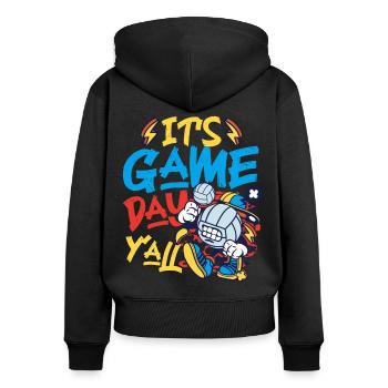 Volleyball Player Team It's Game - Frauen Premium Bio Zip Hoodie - Schwarz - Hinten - Julia (174cm)