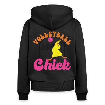 Volleyball Player Team Chicken - Women's Premium Organic Zip Hoodie - black - Back - Julia (174cm)