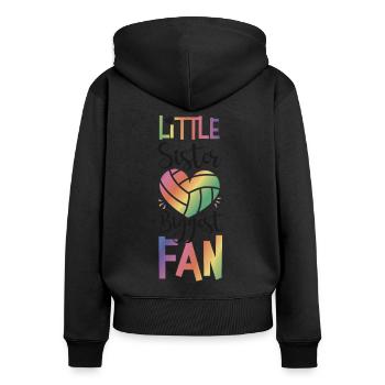 Volleyball Player Team Sister - Frauen Premium Bio Zip Hoodie - Schwarz - Hinten - Julia (174cm)