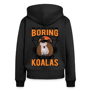 La vie serait si ennuyeuse sans Koalas Koalabär - Sweat à capuche zippé Premium bio Femme - noir - Dos - Julia (174cm)