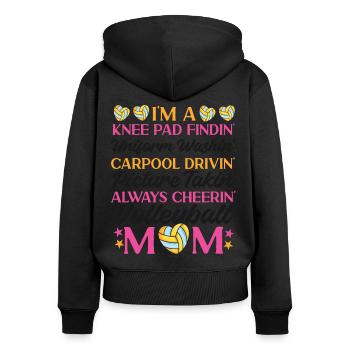 Volleyball Player Team Mom Mother - Frauen Premium Bio Zip Hoodie - Schwarz - Hinten - Julia (174cm)