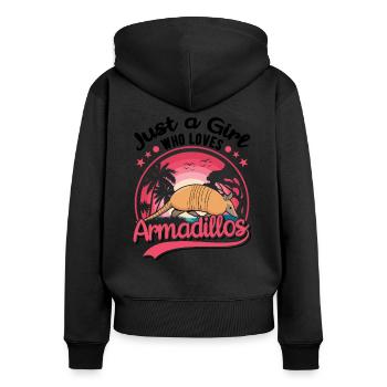 Armadillo Girl Armadillo - Women's Premium Organic Zip Hoodie - black - Back - Julia (174cm)