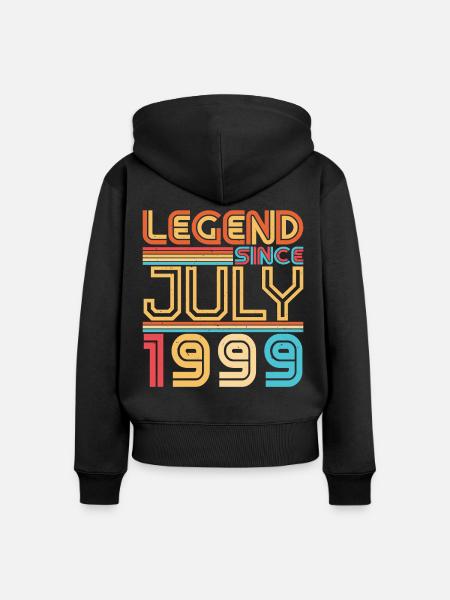 Geburtsmonat Juli 1999 - Frauen Premium Bio Zip Hoodie - Schwarz