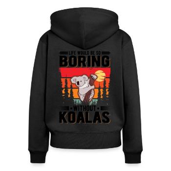 La vie serait si ennuyeuse sans Koalas Koalabär - Sweat à capuche zippé Premium bio Femme - noir - Dos - Julia (174cm)