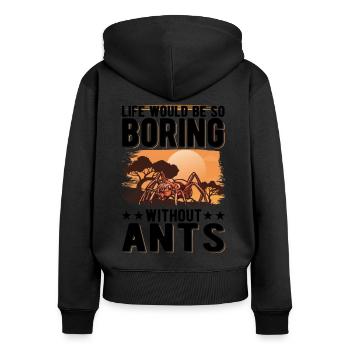 Ants Gift Ant Farm Anthill - Women's Premium Organic Zip Hoodie - black - Back - Julia (174cm)
