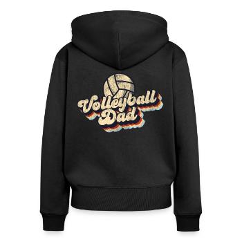 Volleyball Player Team Dad Father - Women's Premium Organic Zip Hoodie - black - Back - Julia (174cm)