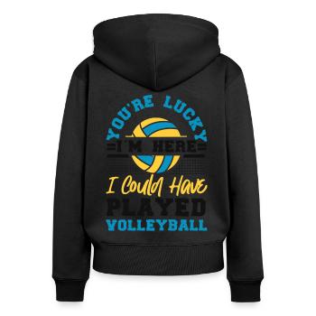 Volleyball Player Team You're - Women's Premium Organic Zip Hoodie - black - Back - Julia (174cm)
