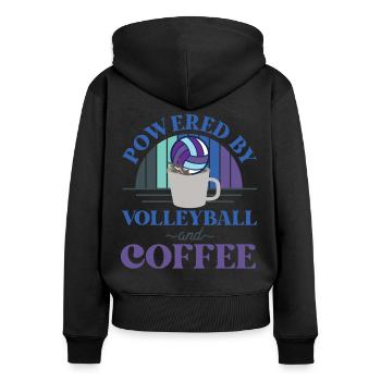 Volleyball Player Team Coffee - Women's Premium Organic Zip Hoodie - black - Back - Julia (174cm)