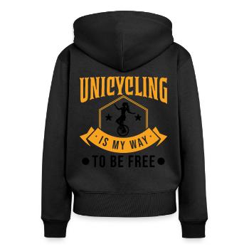 Unicycle Gift Unicycle Rider - Sweat à capuche zippé Premium bio Femme - noir - Dos - Julia (174cm)