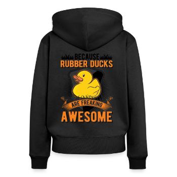 Cadeau Canard en caoutchoucQuietscheente Canard de bain - Sweat à capuche zippé Premium bio Femme - noir - Dos - Julia (174cm)