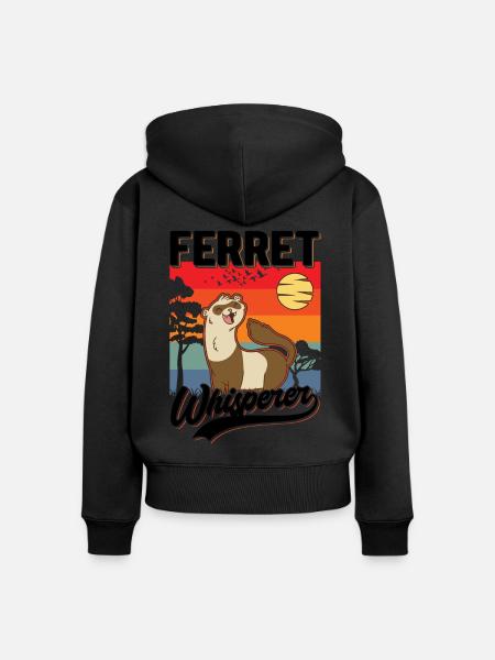 Frettchen Flüsterer Ferret Whisperer - Frauen Premium Bio Zip Hoodie -