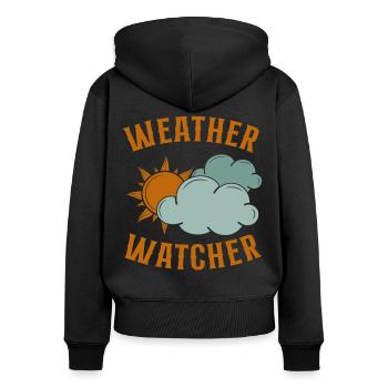 Meteorologist Weather Forecast - Women's Premium Organic Zip Hoodie - black - Back - Julia (174cm)