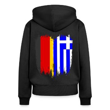 Allemagne Drapeau Grèce - Sweat à capuche zippé Premium bio Femme - noir - Dos - Julia (174cm)