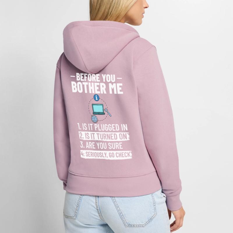 Tech Support IT Technical Assistance Helpdesk Women's Premium Organic Zip Hoodie