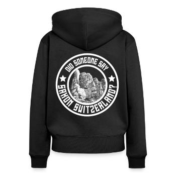 Sächsische Schweiz - Frauen Premium Bio Zip Hoodie - Schwarz - Hinten - Julia (174cm)