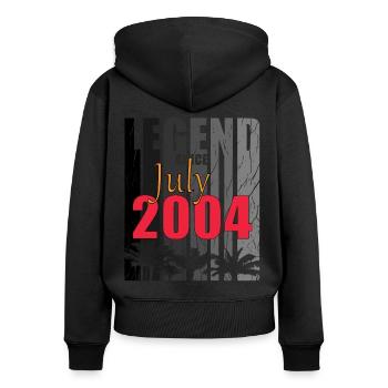 Baujahr 2004 Juli geboren Geschenkidee - Frauen Premium Bio Zip Hoodie - Schwarz - Hinten - Julia (174cm)