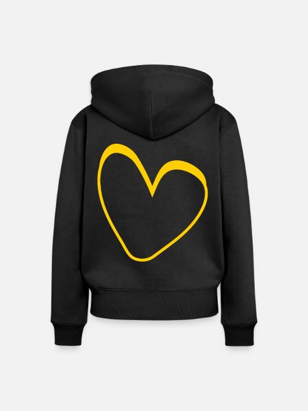 Gelbes Herz Simpel Design - Frauen Premium Bio Zip Hoodie - Schwarz