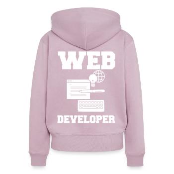 Web Entwicklung Webentwickler Entwickler Manager - Frauen Premium Bio Zip Hoodie - Altrosa - Hinten - Julia (174cm)