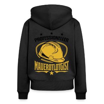 Professional Wallologist Master Mason Maurer - Women's Premium Organic Zip Hoodie - black - Back - Julia (174cm)