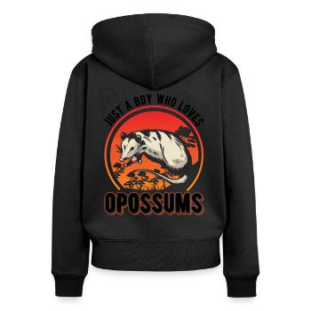 Opossum Young Possum Pouch Rat - Women's Premium Organic Zip Hoodie - black - Back - Julia (174cm)