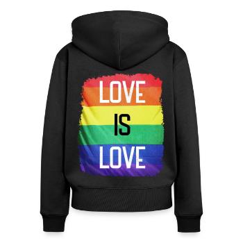Love is Love, Pride - Women's Premium Organic Zip Hoodie - black - Back - Julia (174cm)