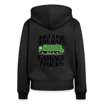 Garbage Garbage Truck Garbage Man Saying Truck Profession Garbage Truck - Women's Premium Organic Zip Hoodie - black - Back - Julia (174cm)