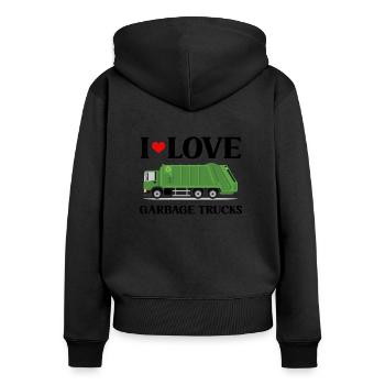 Garbage Man Garbage Truck Garbage Truck Garbage Truck - Women's Premium Organic Zip Hoodie - black - Back - Julia (174cm)