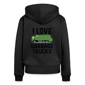 Garbage Garbage Truck Garbage Man Saying Truck Profession Garbage Truck - Women's Premium Organic Zip Hoodie - black - Back - Julia (174cm)