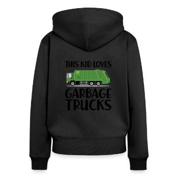 Garbage Garbage Truck Garbage Man Saying Truck Profession Garbage Truck - Women's Premium Organic Zip Hoodie - black - Back - Julia (174cm)