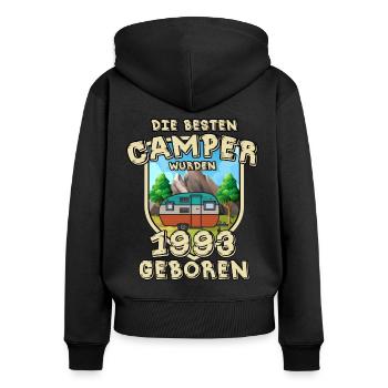 Camping Berg Urlaub Freiheit Geboren 1993 - Frauen Premium Bio Zip Hoodie - Schwarz - Hinten - Julia (174cm)