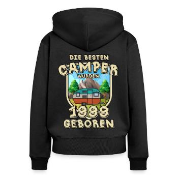 Camping Berg Urlaub Freiheit Geboren 1999 - Frauen Premium Bio Zip Hoodie - Schwarz - Hinten - Julia (174cm)