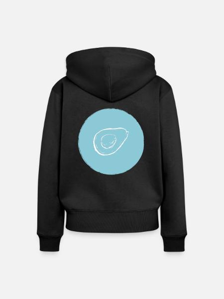 Avocado - Frauen Premium Bio Zip Hoodie - Schwarz