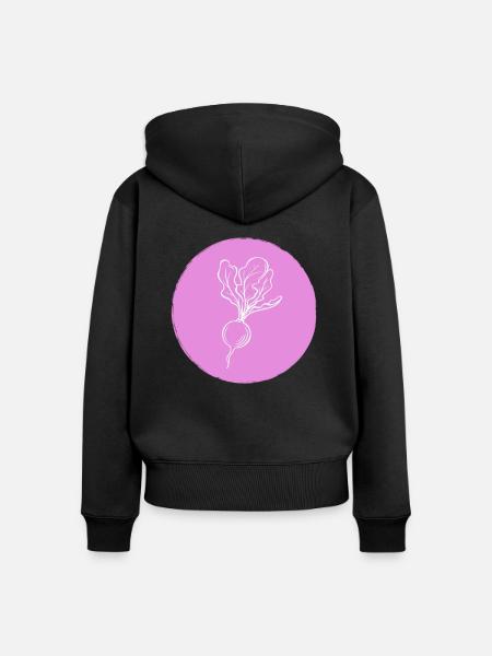 Radieschen - Frauen Premium Bio Zip Hoodie - Schwarz