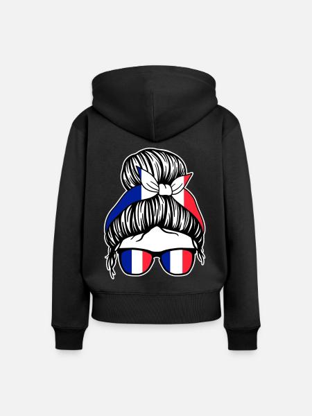Franzose Französisches Frankreich - Frauen Premium Bio Zip Hoodie - Schwarz