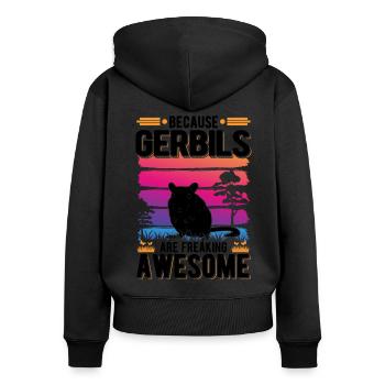 Gerbil Gift Racing Rat Germesau - Women's Premium Organic Zip Hoodie - black - Back - Julia (174cm)