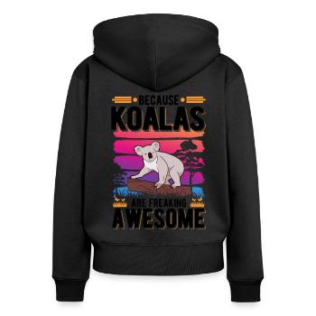 Koala Koala Ours - Sweat à capuche zippé Premium bio Femme - noir - Dos - Julia (174cm)