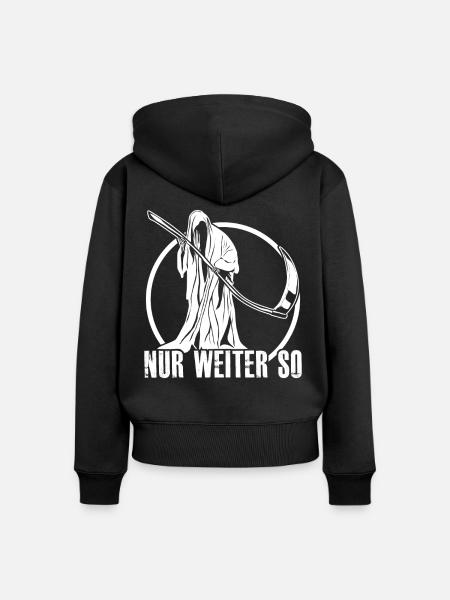 Sensenmann Menschenhasser Grim Reaper - Frauen Premium Bio Zip Hoodie - Schwarz