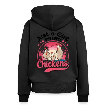 Chicken Girls Chicken Coop - Women's Premium Organic Zip Hoodie - black - Back - Julia (174cm)