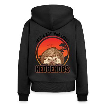 Hedgehog Young Spiny Organ - Women's Premium Organic Zip Hoodie - black - Back - Julia (174cm)