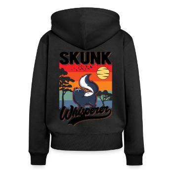 Stinktier Flüsterer Skunk Whisperer - Sweat à capuche zippé Premium bio Femme - noir - Dos - Julia (174cm)