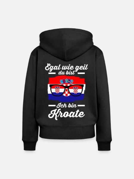 Kroate Kroatisches Kroatien - Frauen Premium Bio Zip Hoodie - Schwarz