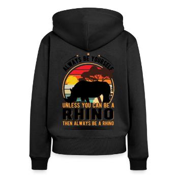 Rhino Gift Rhino - Women's Premium Organic Zip Hoodie - black - Back - Julia (174cm)