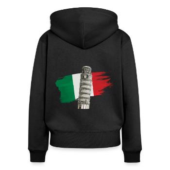 Italy Leaning Tower of Pisa - Women's Premium Organic Zip Hoodie - black - Back - Julia (174cm)