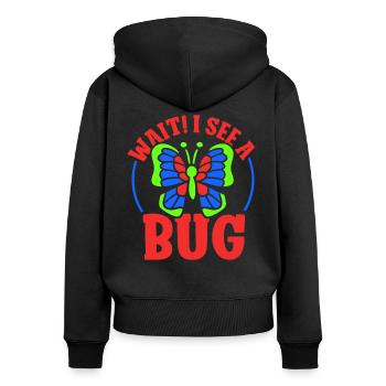 Attendez de voir un entomologiste en entomologie d’insectes - Sweat à capuche zippé Premium bio Femme - noir - Dos - Julia (174cm)