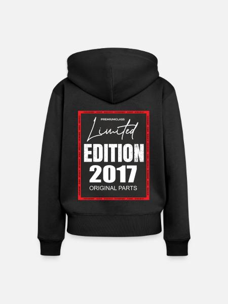 Limited Edition 2017 - Frauen Premium Bio Zip Hoodie - Schwarz