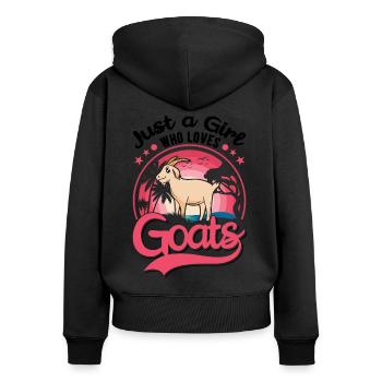 Chèvre Fille Chèvre Hôte Chèvre - Sweat à capuche zippé Premium bio Femme - noir - Dos - Julia (174cm)