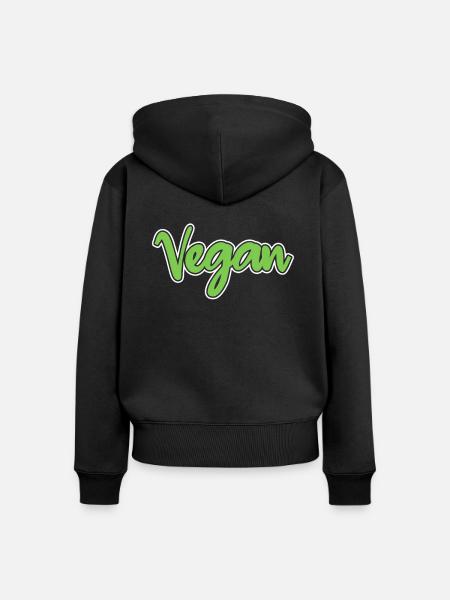 Vegan - Frauen Premium Bio Zip Hoodie - Schwarz